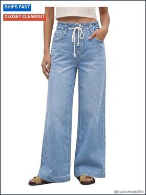 Wide Leg High Waisted Stretch Jeans Women Baggy Y2K Denim Pants